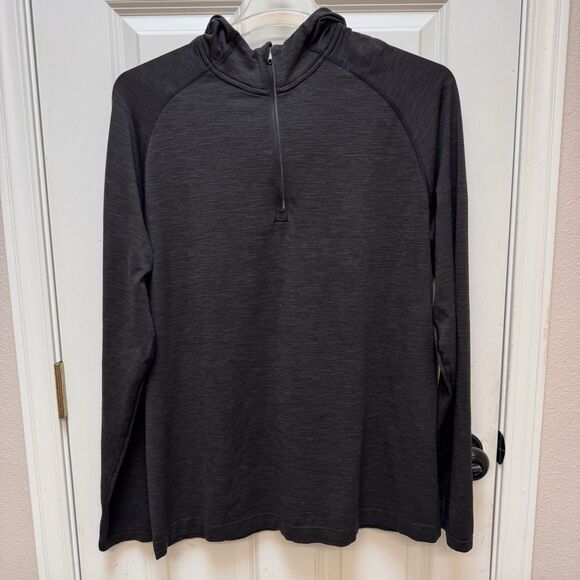 lululmeon Other - Lululemon Metal Vent Tech 1/4 Zip Hooded Pullover Mens Size XL Dark Grey Gym